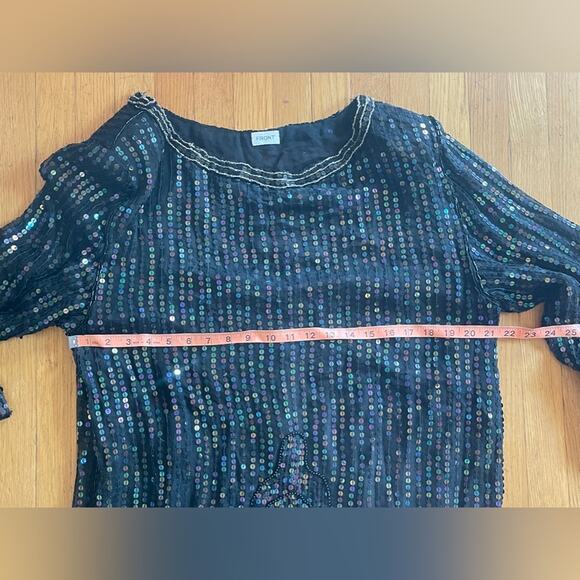 80s Deco Sequined Drop Waist Dress - Picture 6 of 9